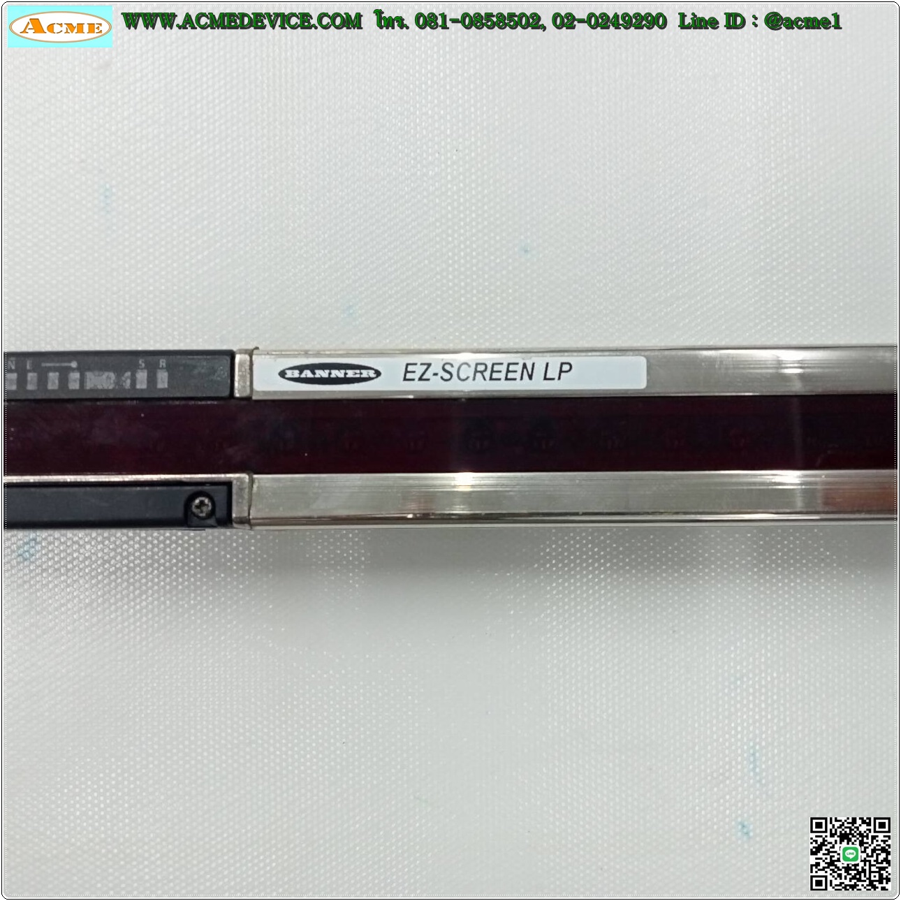 Area Sensor Banner รุ่น SLPE25-550NP8 + SLPR25-550NP8, Resolution 25 mm, ยาว 550 mm, ระยะ 0.1-7 M