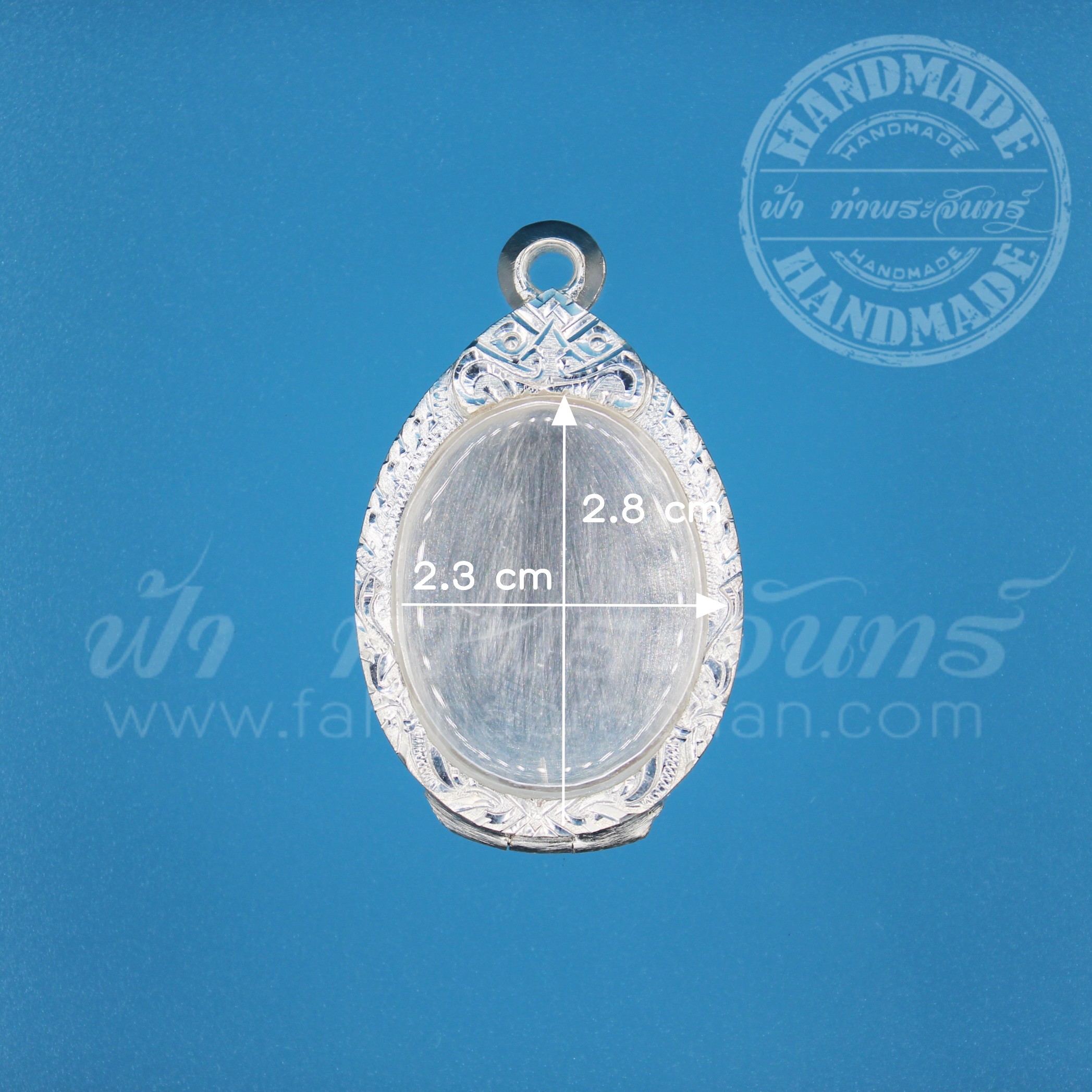 ตลับเหรียญไข่ ปิดหลัง เงินแกะลาย 92.5%