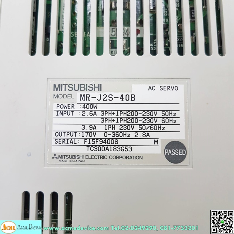 Servo Drive Mitsubishi รุ่น MR-J2S-40B, 400W