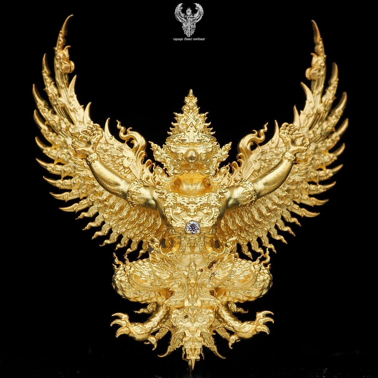 #พญาครุฑสุบรรณราช วัดหายโศก อุดรธานี เนื้อชนวน ชุบทอง. หมายเลข 215