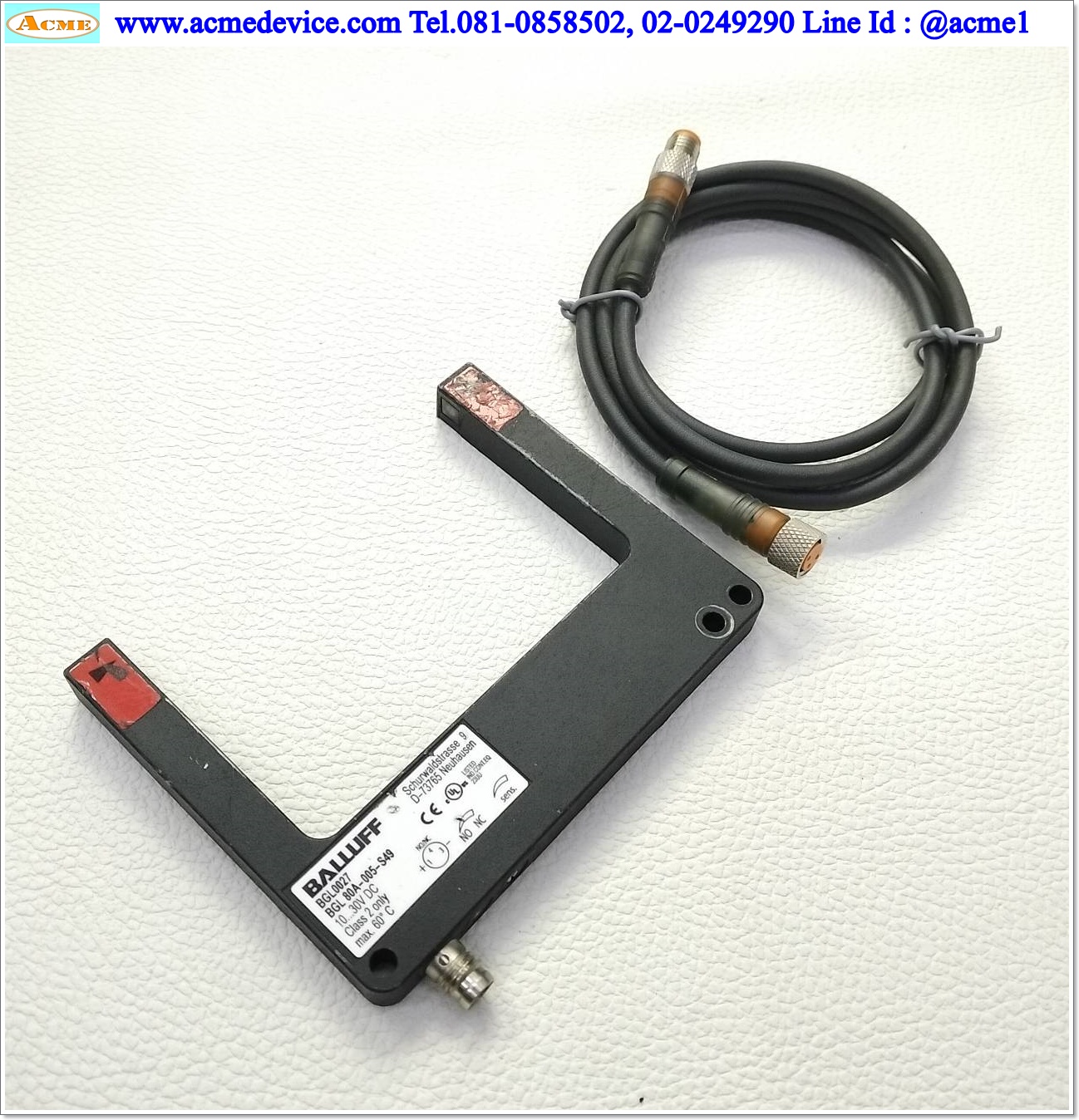 Photoelectric Sensors Fork Sensor Balluff รุ่น BGL 80A-005-S49, BGL0027 , PNP NO/NC, Connector, M8x1-Male, 3-pin
