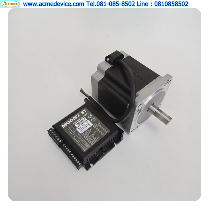 Stepping Driver Set Moons'st รุ่น MSST10-S-LH02 & Motor AM34HD1404-06, 2 Phase, 7A Peak, 6.7 Nm