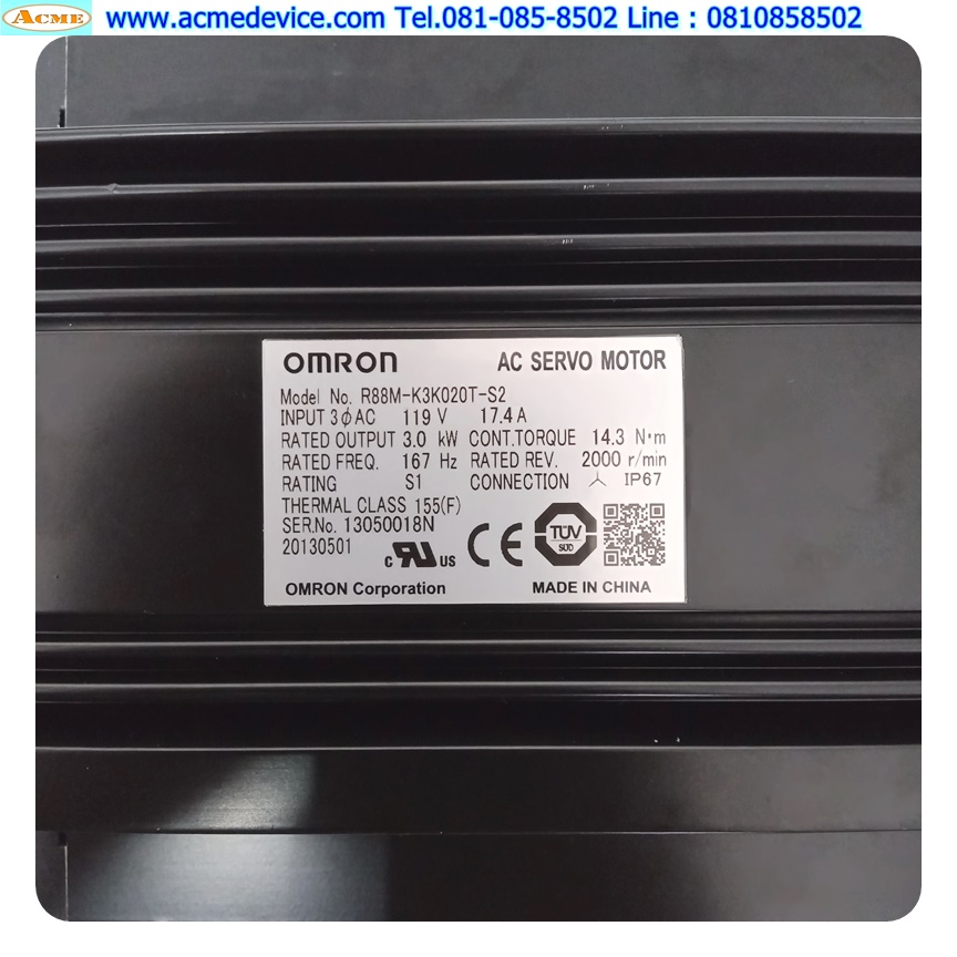 Servo Drive Omron รุ่น R88D-KT30H & Servo Motor R88M-K3K020T-S2, 3kW