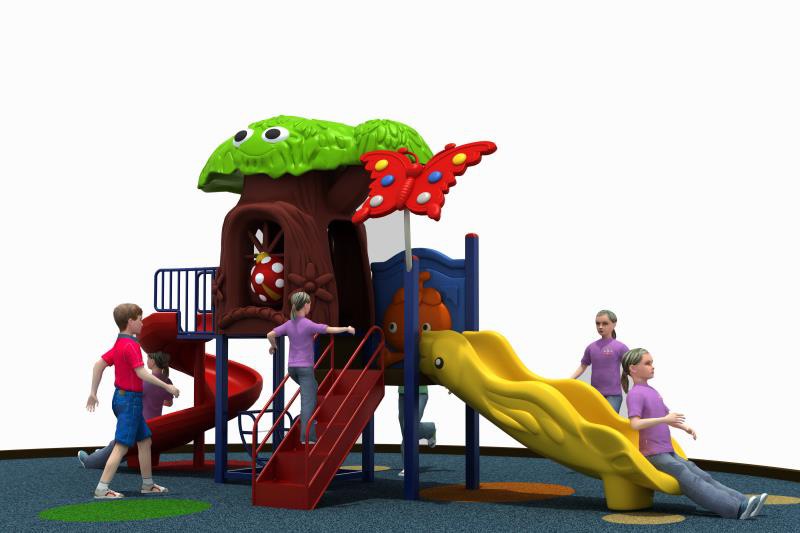 เครื่องเล่นสนาม ชุด บ้านต้นไม้สไลด์วน เครื่องเล่นเสริมพัฒนาการ