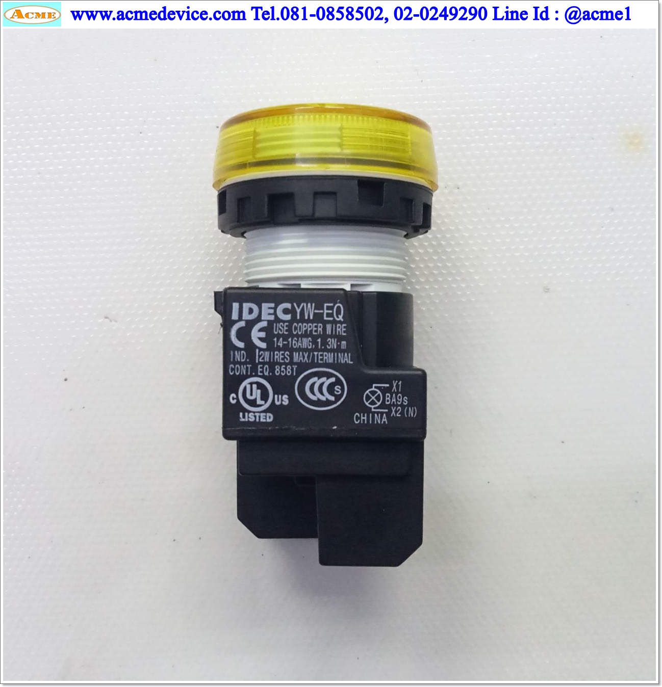 Pilot Lamp Idec รุ่น YW1P-1EQM3Y, 220V