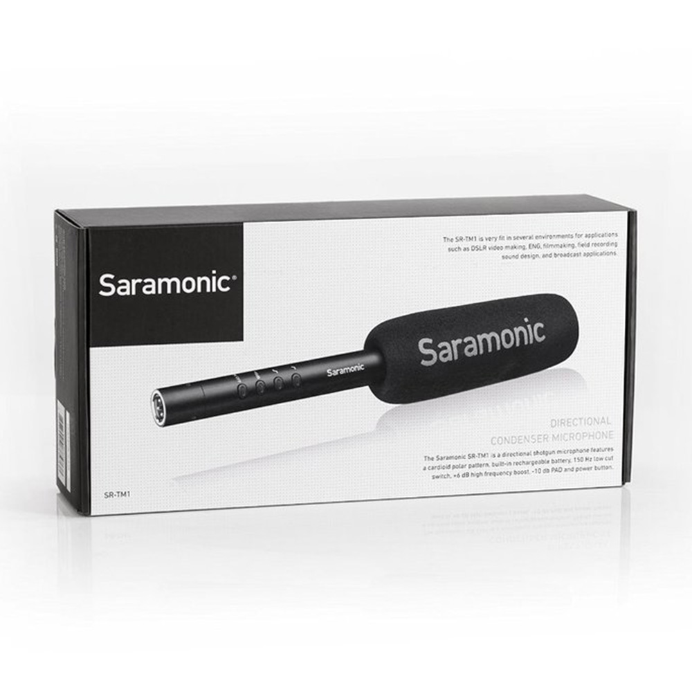 Saramonic SR-TM1 - Super-Cardioid Broadcast XLR Shotgun Condenser Microphone with Built-in Rechargeable Battery รับประกันศูนย์ไทย 1 ปี