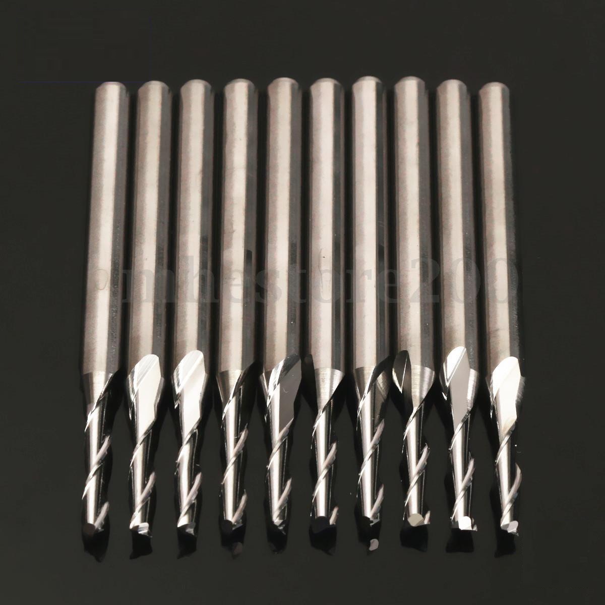 ดอกกัด CNC End Mills ขนาด 1.0 มม. 2 ฟัน 12 มม.10 ดอก