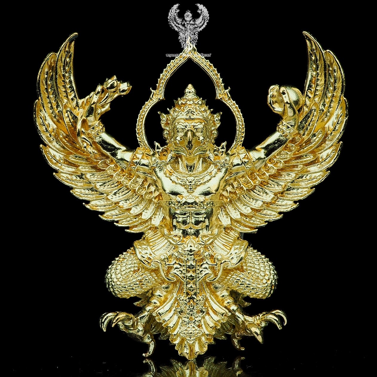 พญาครุฑ รุ่น เศรษฐีมหาเศรษฐี วัดครุฑ อยุธยา ปี 2561 เนื้อทองเบญจา หมายเลข 1660