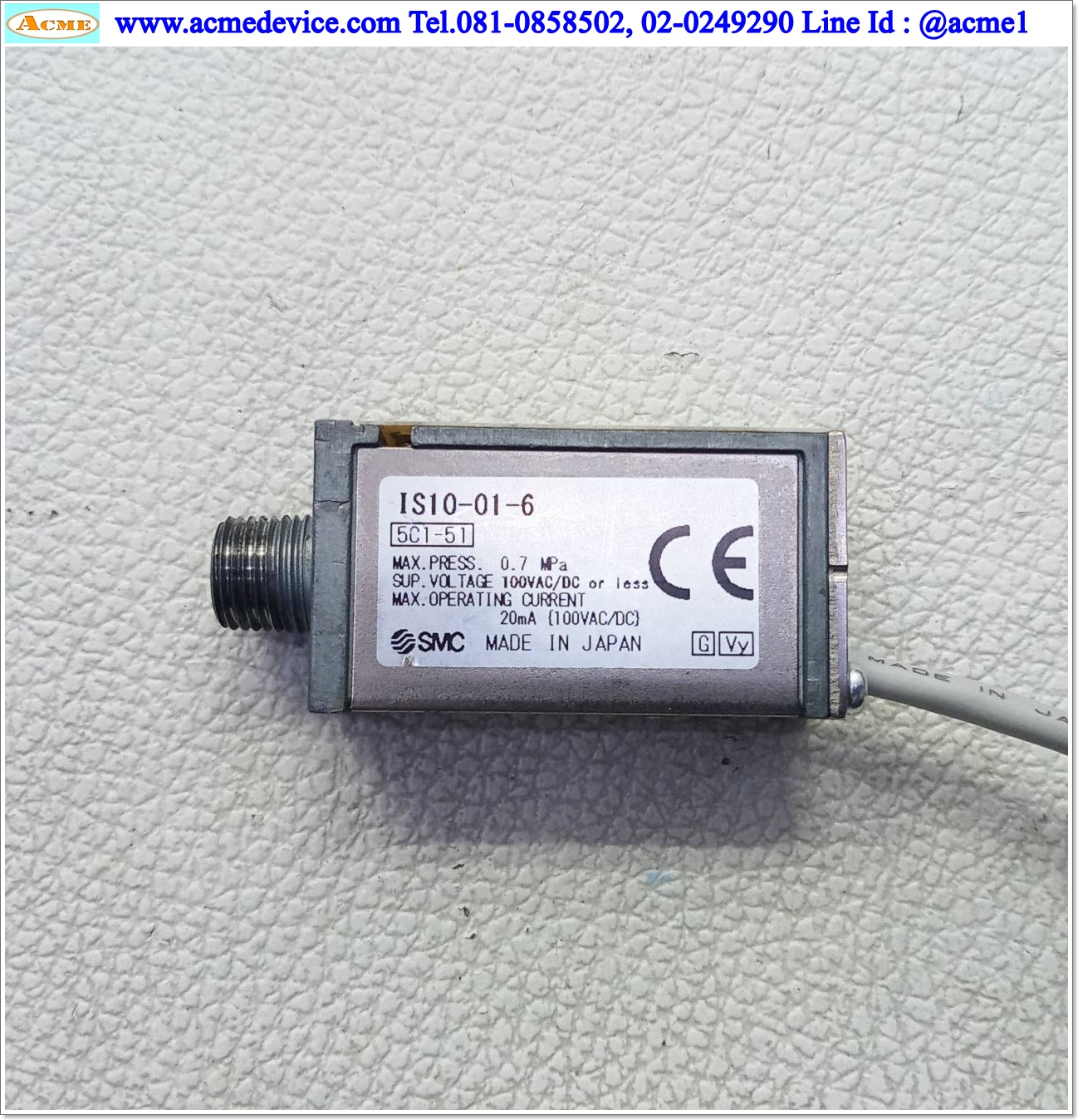 Pressure SMC รุ่น IS10-01-6, Pressure Range 0.1 to 0.6 MPa, 1/8