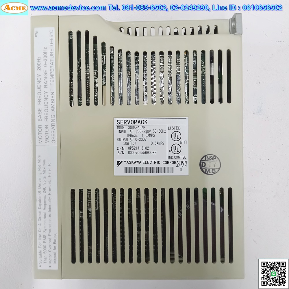 Servo Drive yaskawa รุ่น SGDA-A5AP, 50W