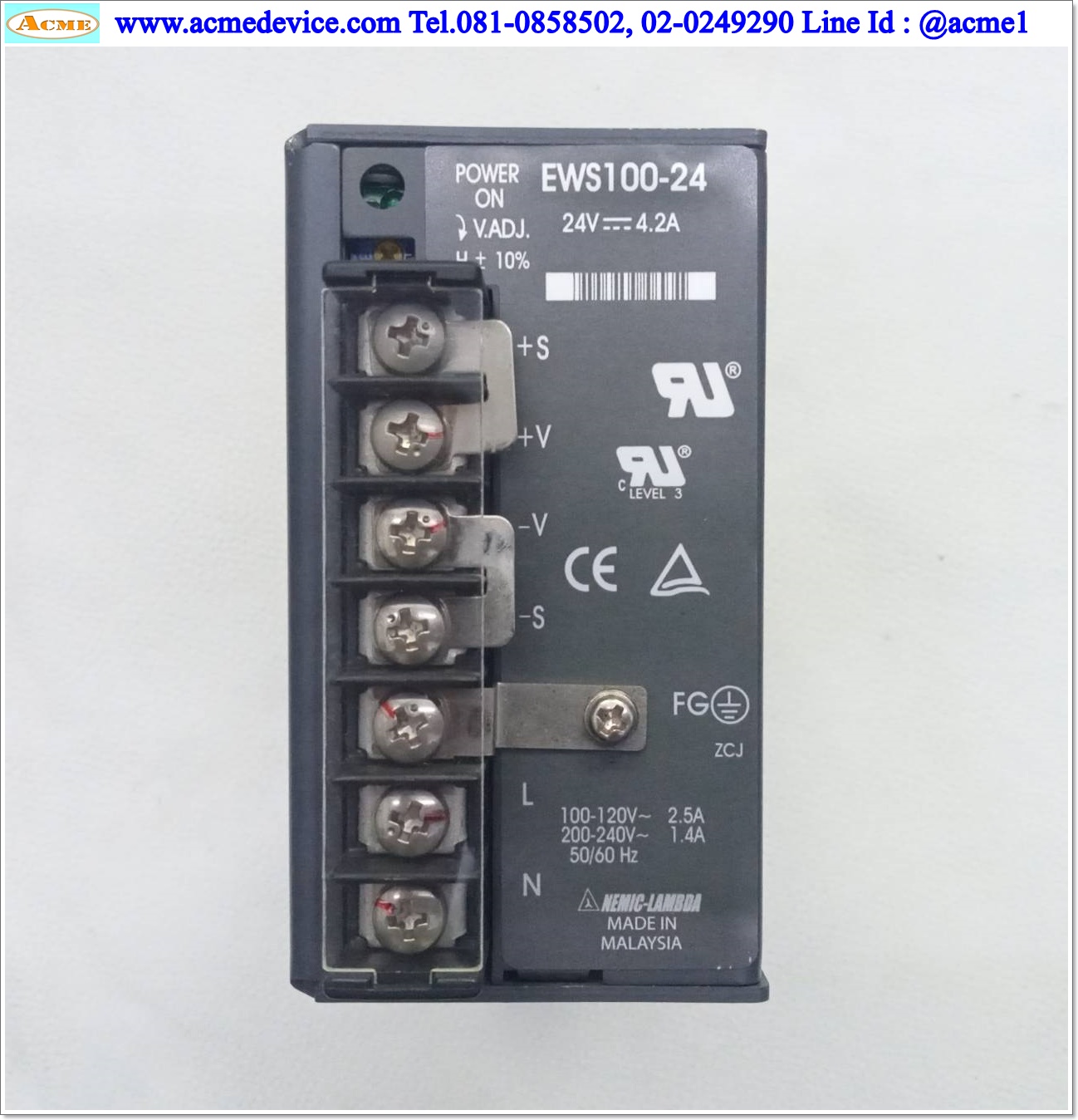 Power Supply Lambda รุ่น EWS100-24, Output 24V, 4.2A, 100W