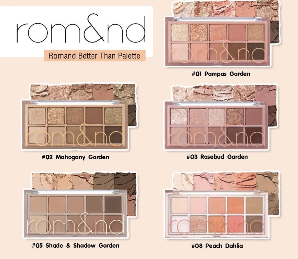 พาเลทอายแชโดว์โรแมนด์ Romand Better Than Palette 7.5g #01 Pampas Garden