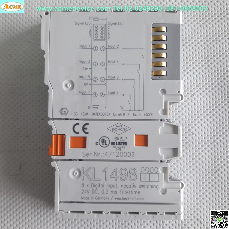 PLC Beckhoff รุ่น KL1498, Digital Input