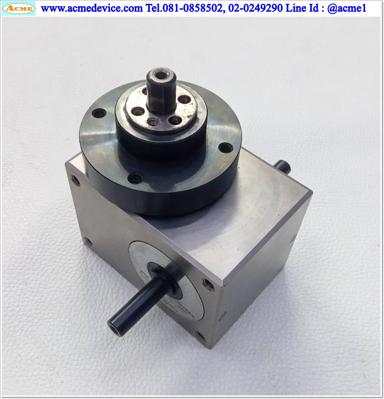 Index Sandex Gear Box Sankyo รุ่น 2.8ED-04277R-S3TUW1, ขนาด 56 mm. x 80 mm., angle 1:90 (เพลาขับ 8 mm., ออก 10 mm.)
