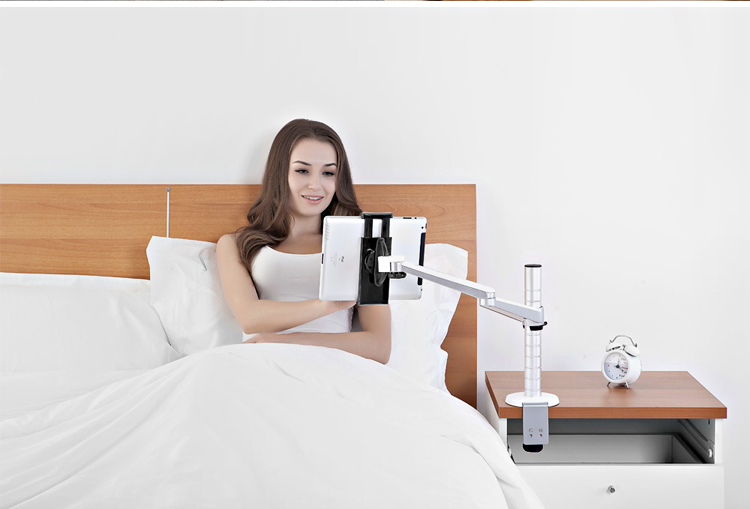 แขนยึดจับมือถือ แท็บเล็ต 12.9" แบบยึดขอบโต๊ะ แข็งแรงทนทาน (รุ่น OA-2S B)