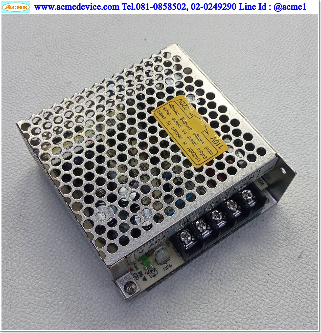 Power Supply Mean Well รุ่น S-15-5, 5V, 3A, 100/200V