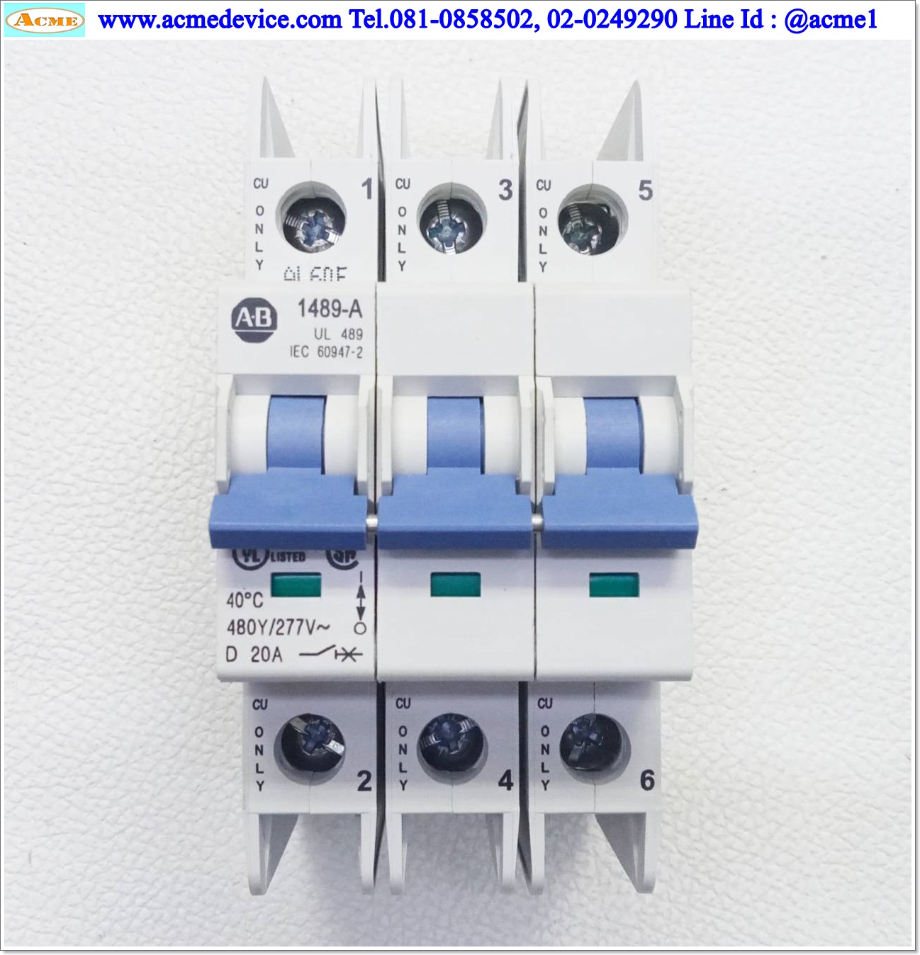 Breaker 3P Allen-Bradley รุ่น 1489-A3D200, 20A
