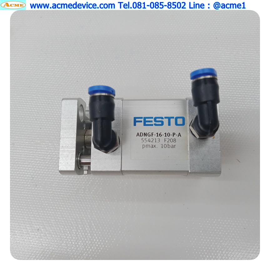 Air Cylinder Festo รุ่น ADNGF-16-10-P-A, Bore 16 mm., Stroke 10 mm.