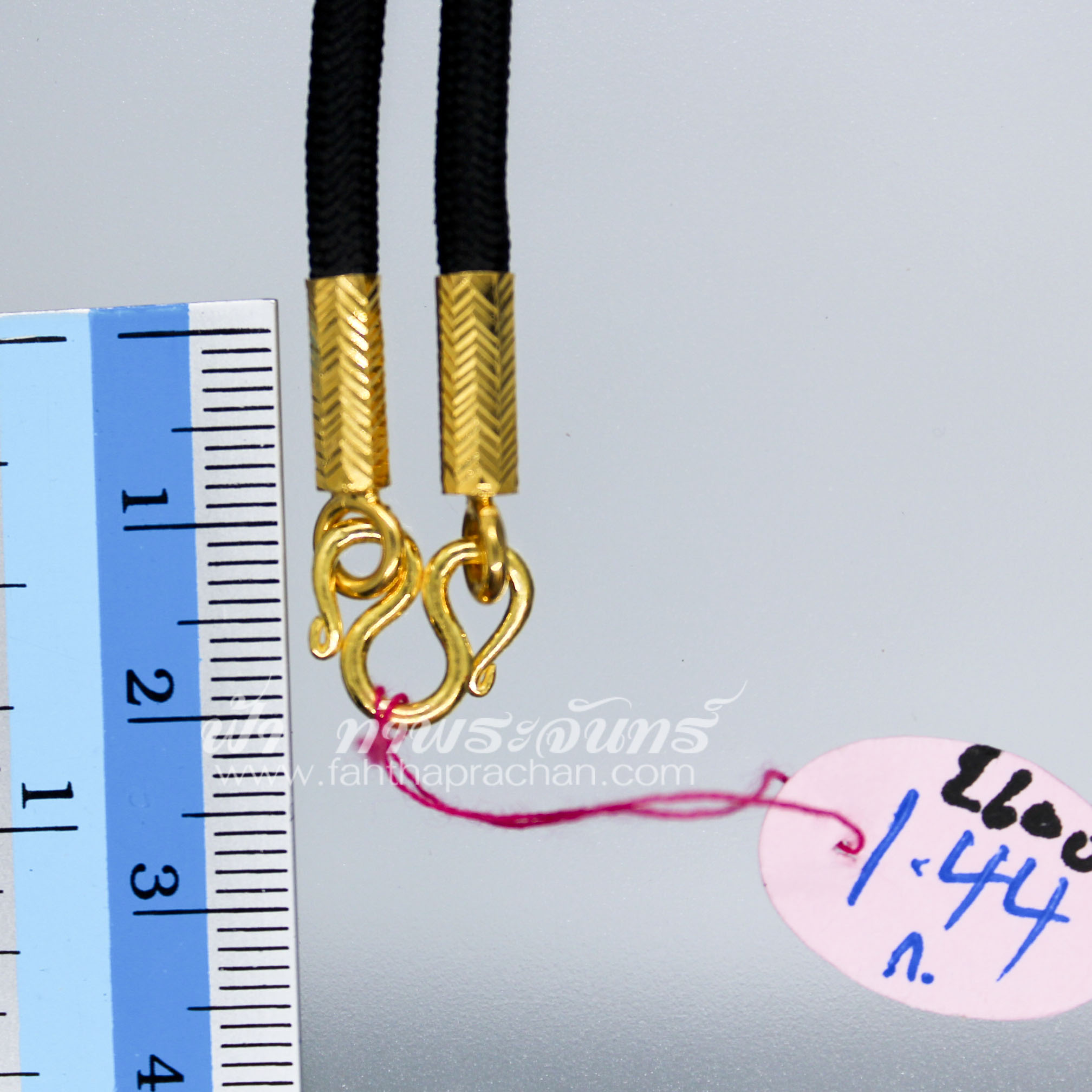 สร้อยคอเชือกร่ม หัวจรวดและตะขอตัวเอ็มทองคำ