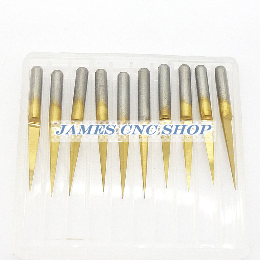 10pcs ดอก Engraving คาไบด์10 ดอก ขนาด 3.175mm 10 องศา 0.1 มม