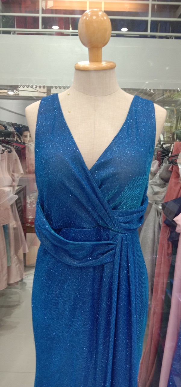 (PRE-LOVED) ยาวแขนกุดสีน้ำเงิน (XL) มือ2