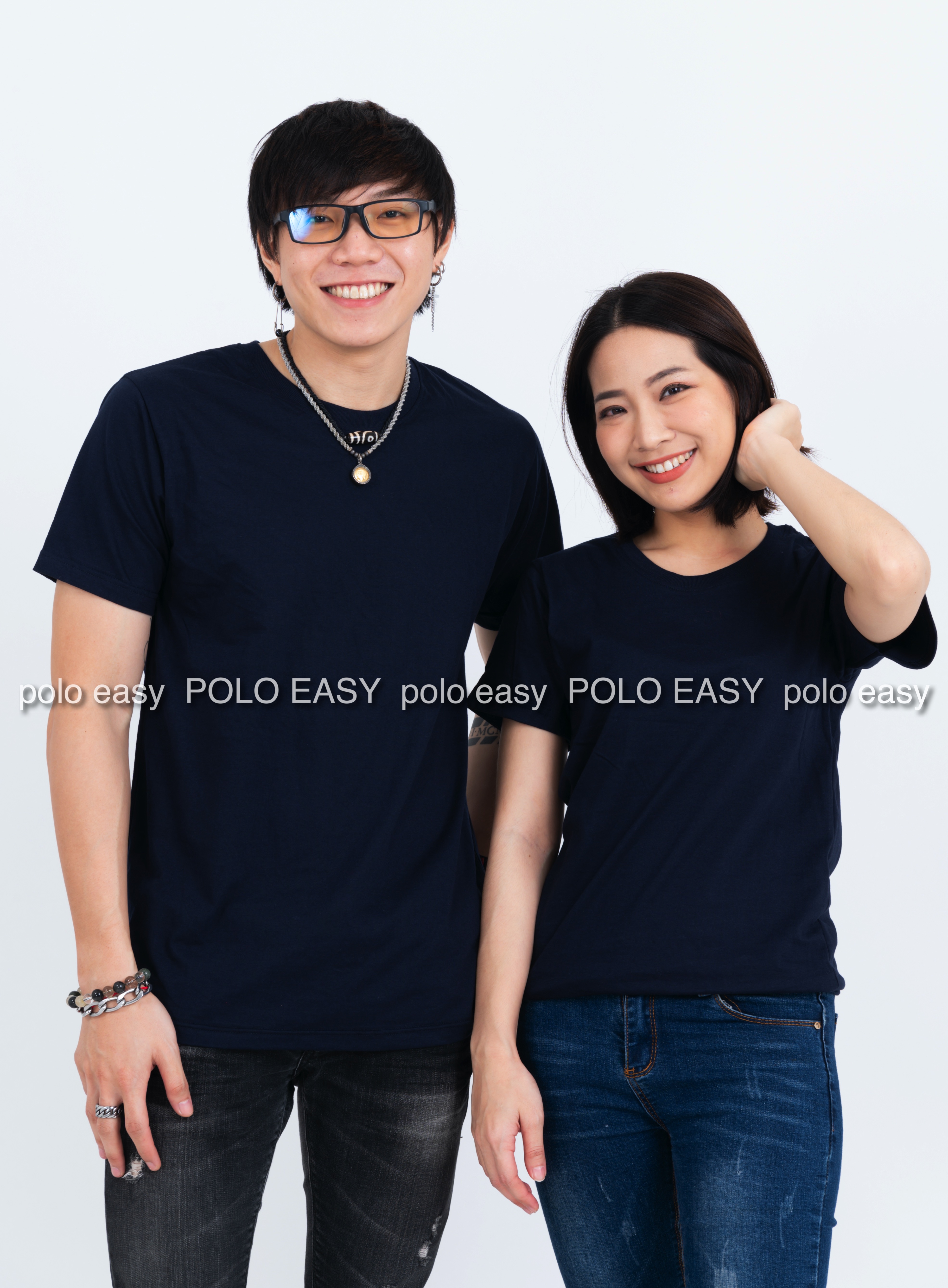 4XL เสื้อยืด สีกรมท่า คอกลม แขนสั้น Size 4XL