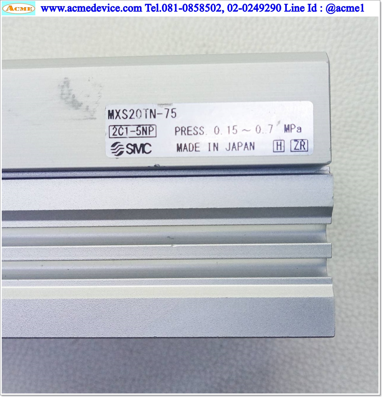 Guide Cylinder SMC รุ่น MXS20TN-75, Bore 20 mm., Stroke 75 mm.