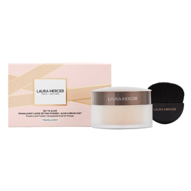 แป้งฝุ่นโกลวลอร่า Laura Mercier Loose Setting Powder Glow 29g + Brush Holiday Set