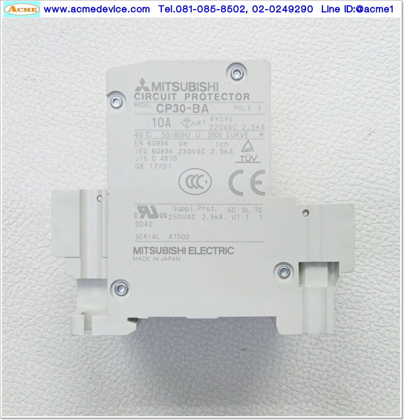 Breaker 3P Mitsubishi รุ่น CP30-BA, 10A