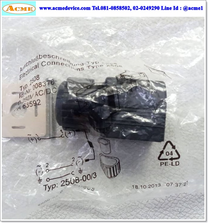 Solenoid Valve Plug Socket รุ่น 2508-00-B-00-3-1-BCS