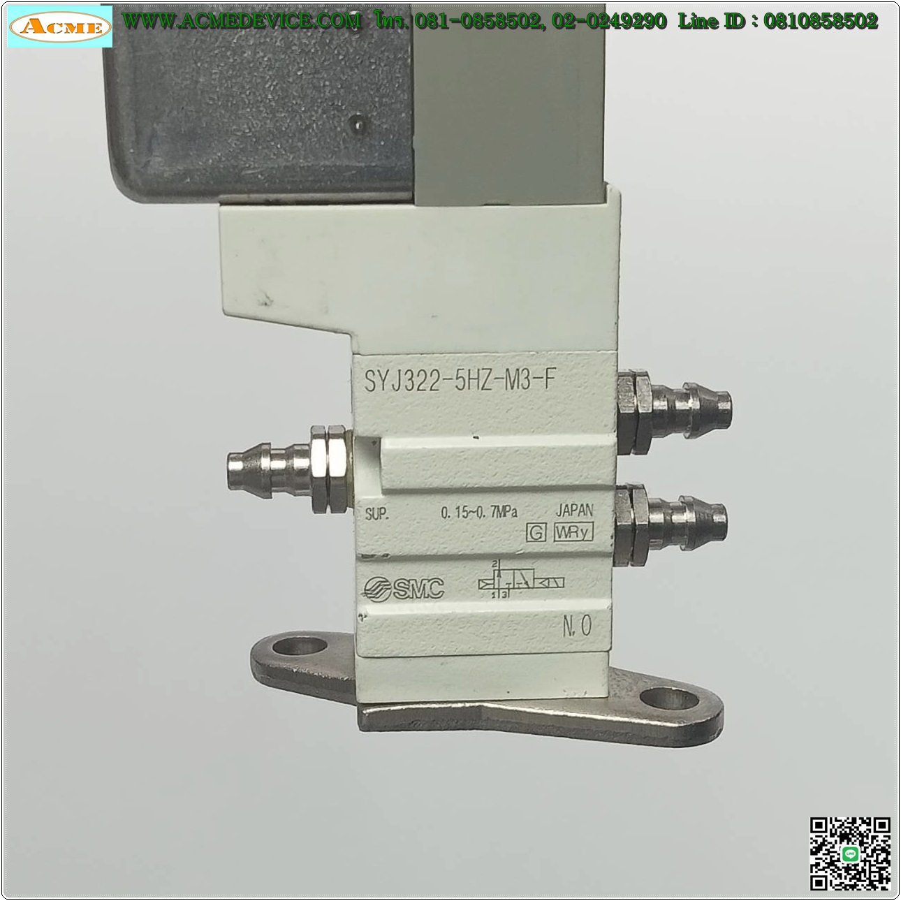 Solenoid Valve SMC รุ่น SYJ322-5HZ-M3-F, 3-PORT, coil 24Vdc