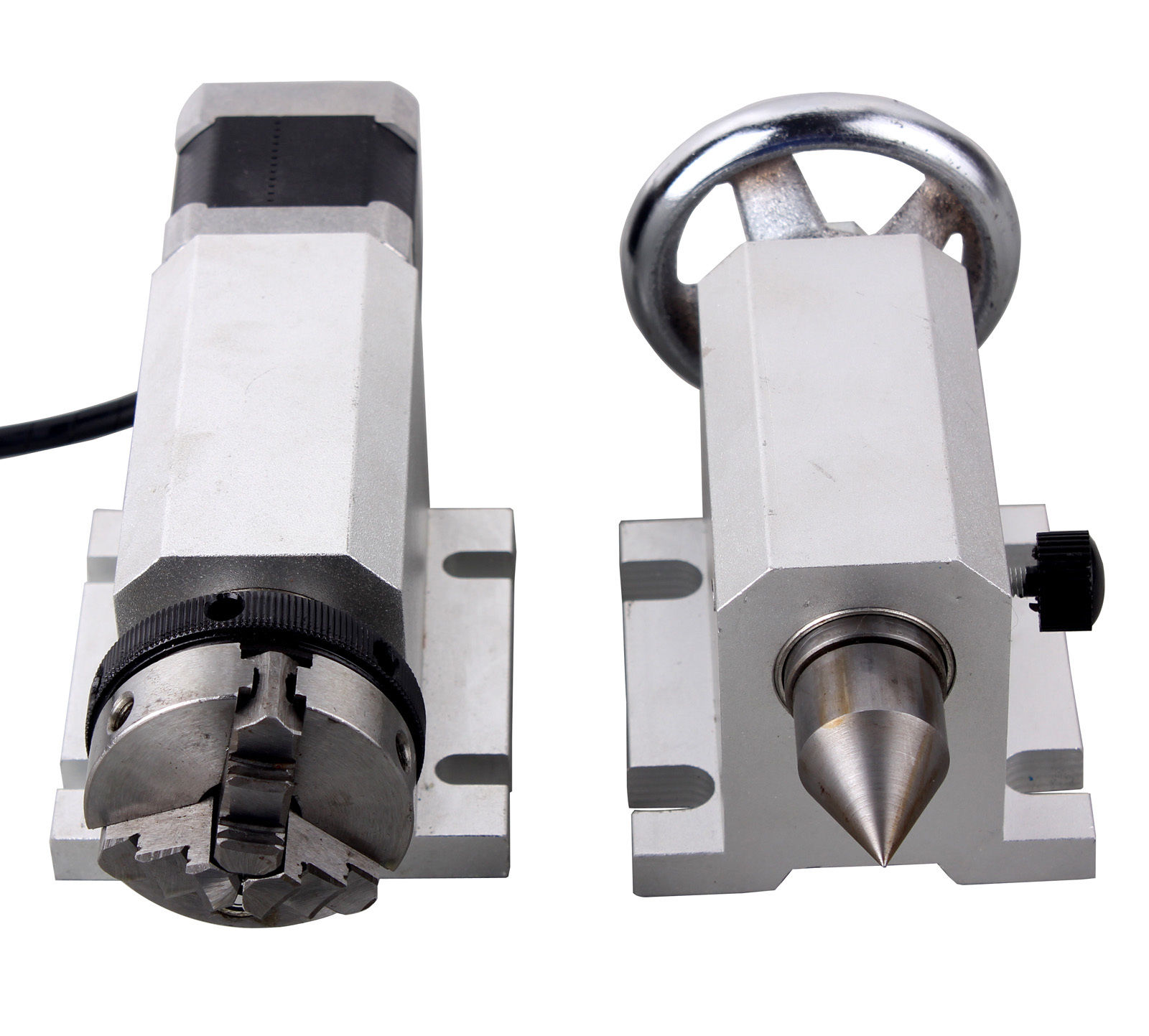 แกน A มินิ CNC แบบ L หัวจับ 50 mm type 4th-Axis Router Rotational Rotary A-Axis +Tailstock Engraving