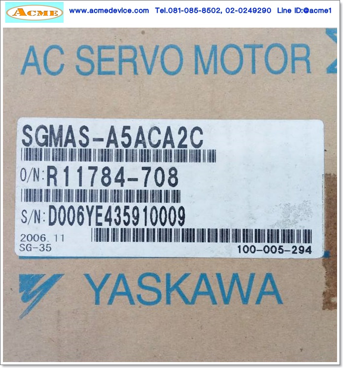 Servo Motor Yaskawa รุ่น SGMAS-A5CA2C, 50W
