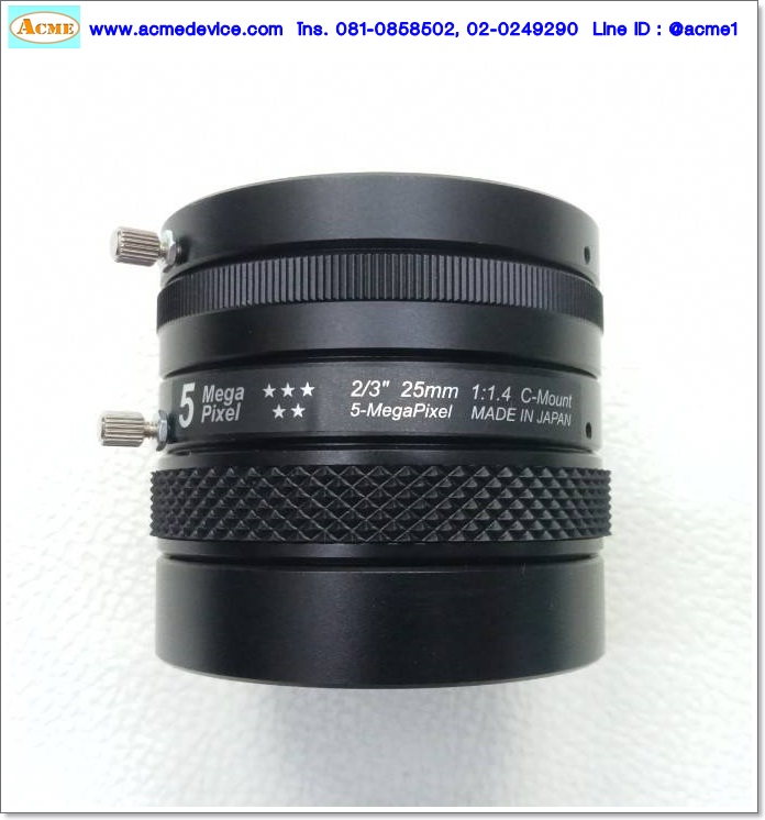 Lens ViewZ รุ่น VZ-C25M-5MP, 25mm, F1.4-22, 2/3", 5 Megapixel, C Mount