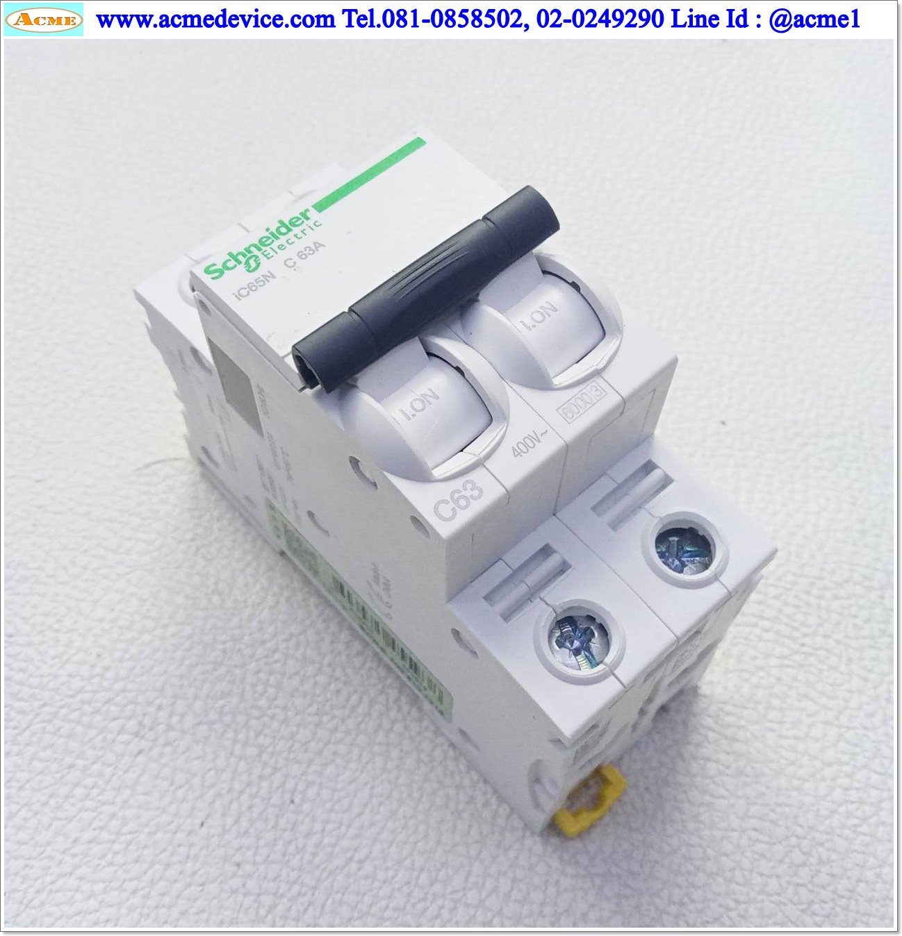 Breaker 2P Schneider รุ่น iC65N C 63A