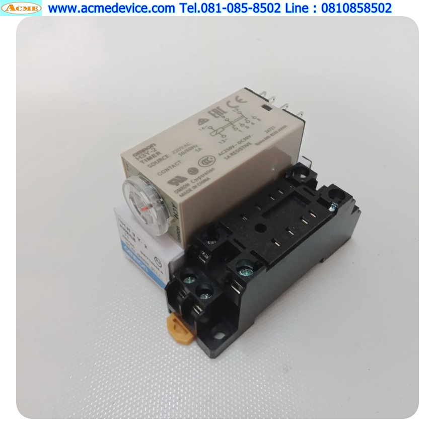 Timer Omron รุ่น H3Y-2 +Socket รุ่น PYF08A-E, 220V, 5 Sec