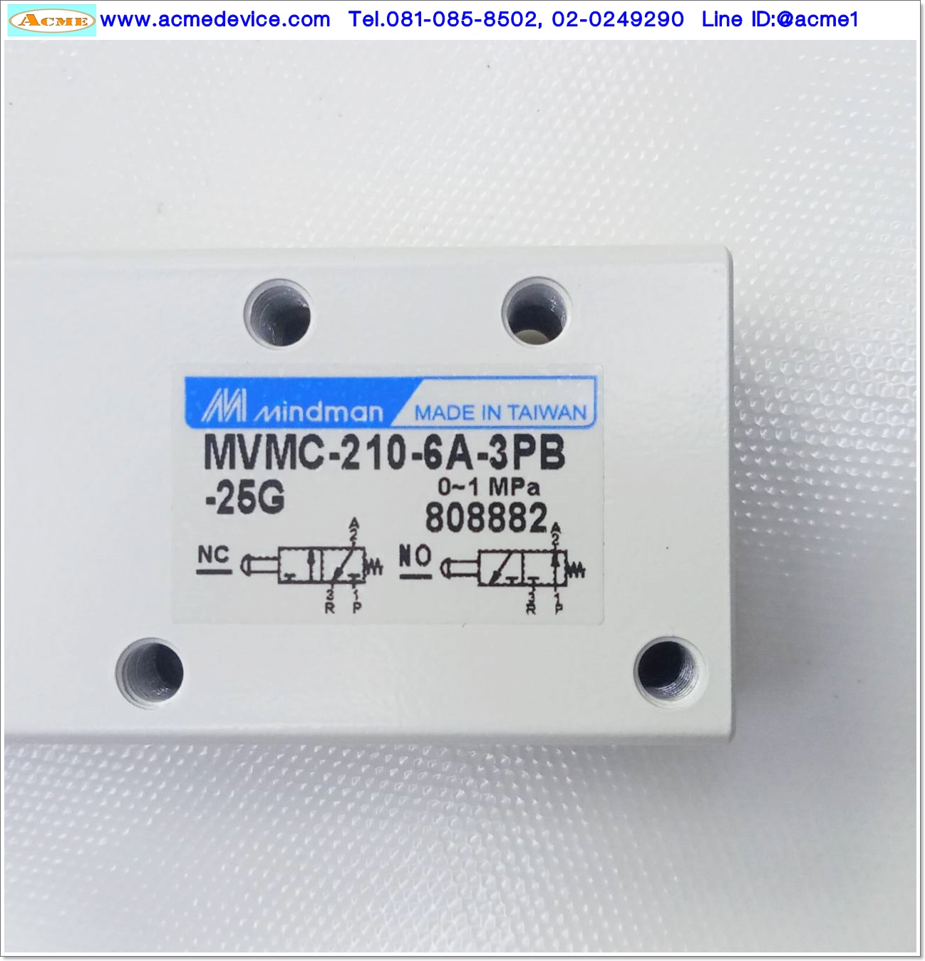Solenoid Valve Metalwork รุ่น MVMC-210-6A-3PB-25G, 3/2
