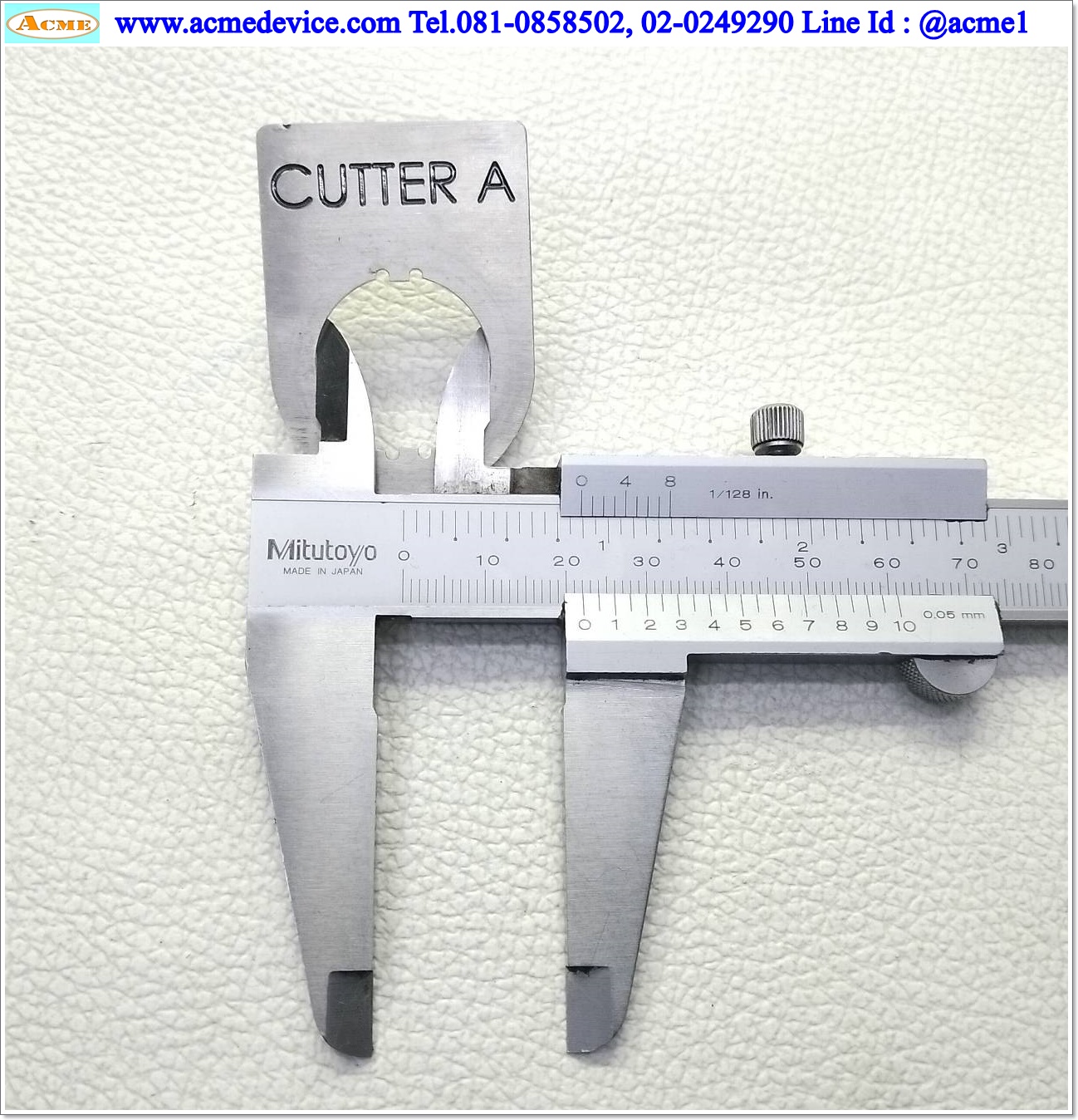 Name plate ตู้คอนโทรล CUTTER A, Dai 22 mm. ขนาด 34 x 47 x 1.0 mm