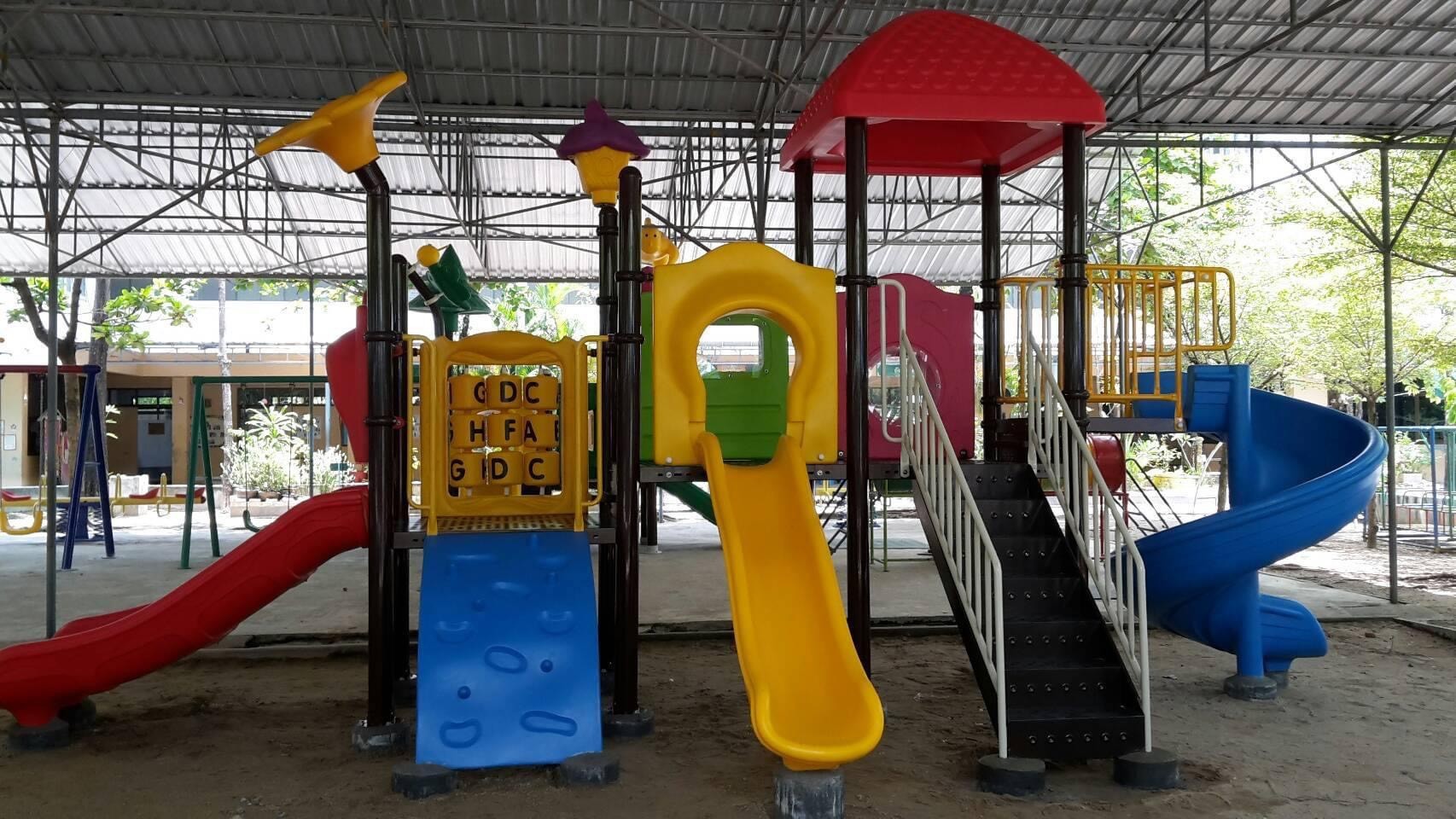 เครื่องเล่นสนาม ชุด บ้านนกกับดอกไม้หลังคาแดง