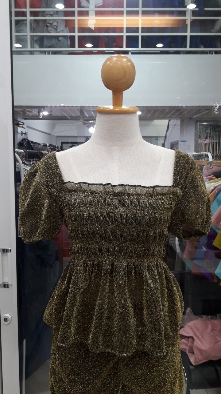 เซตเสื้อทอง+กางเกงกลิตเตอร์