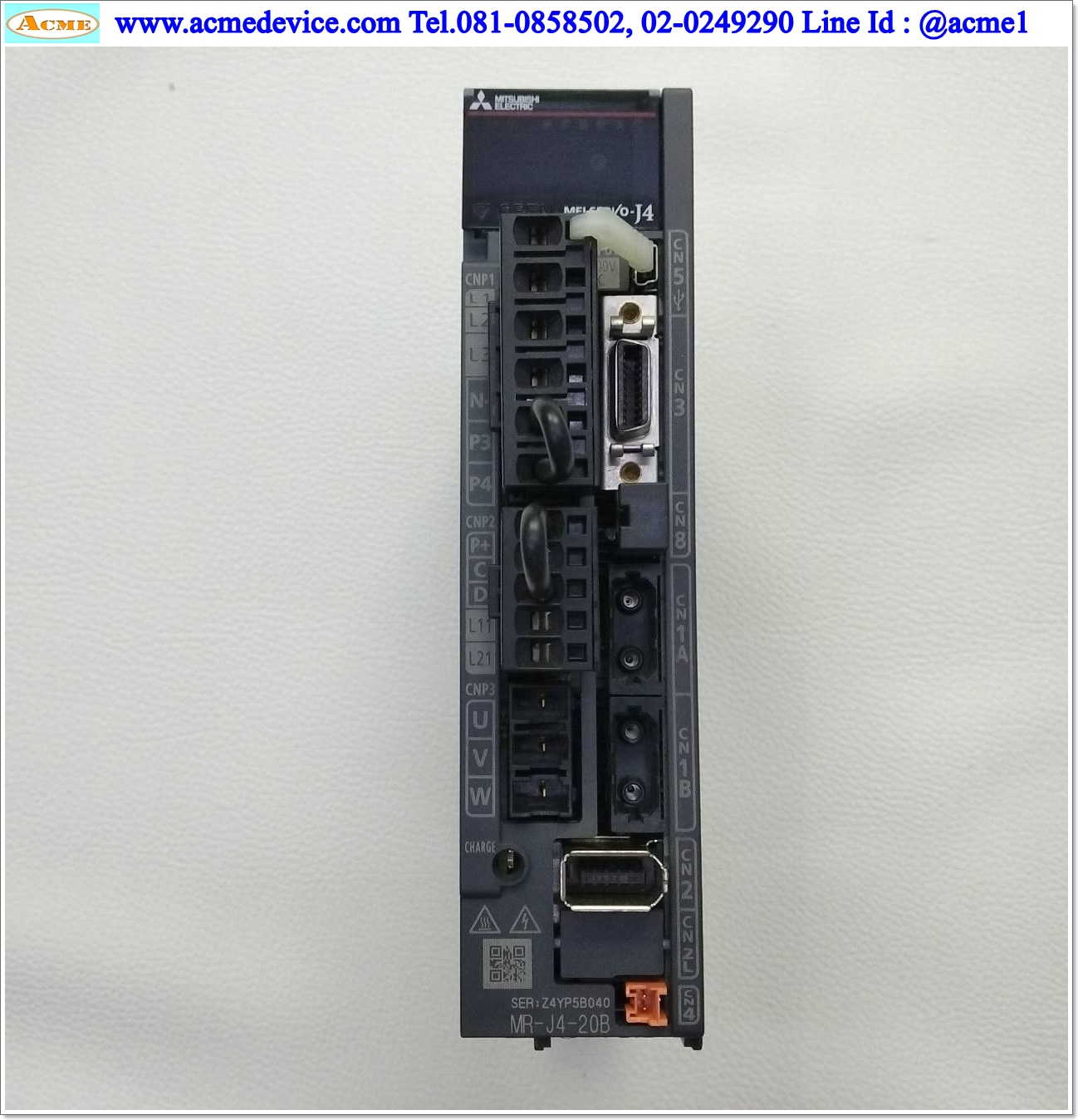 Servo Drive Mitsubishi รุ่น MR-J4-20B & Motor HG-KR23BJ, 200W (With Break)
