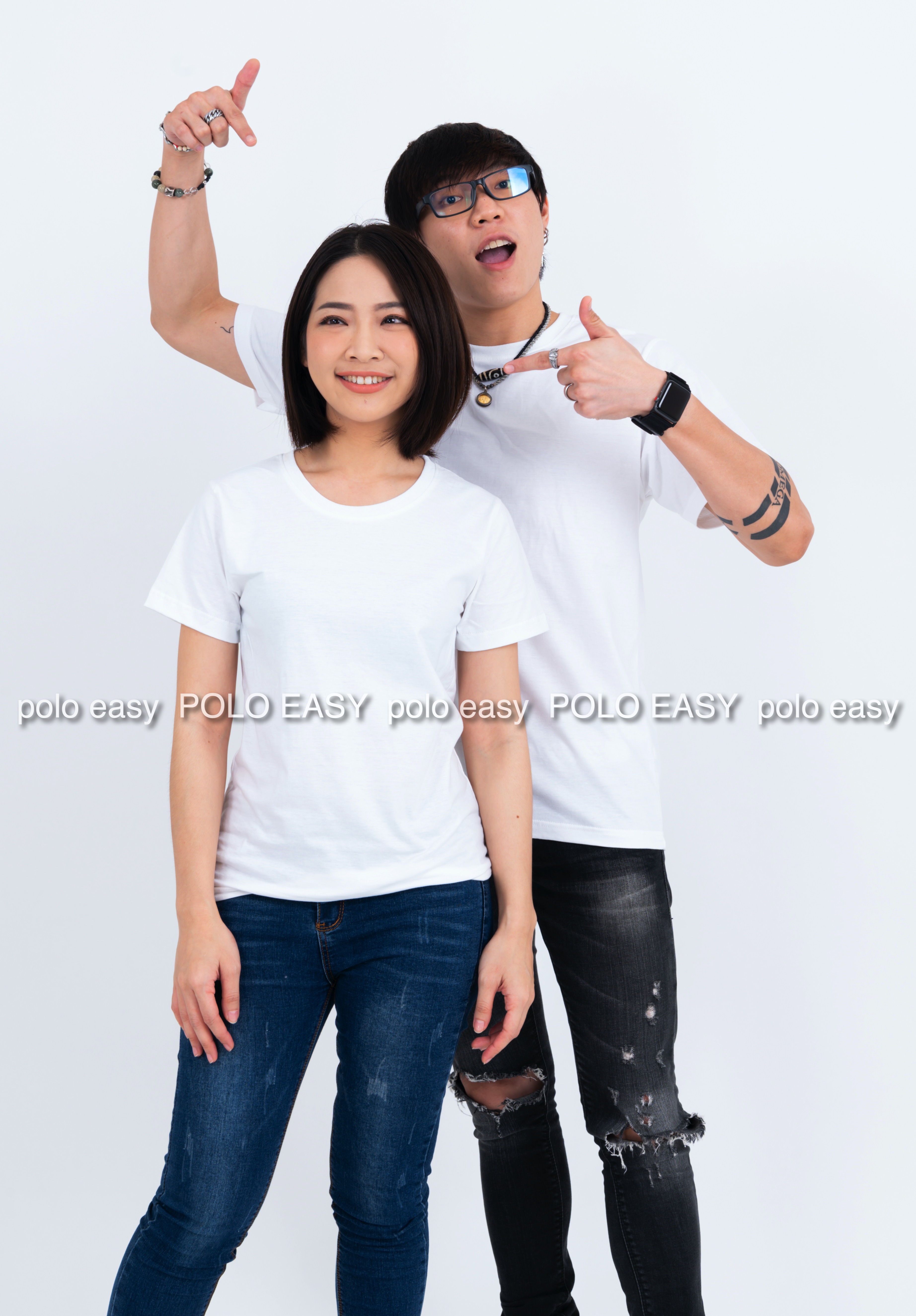 4XL เสื้อยืด สีขาว คอกลม แขนสั้น Size 4XL