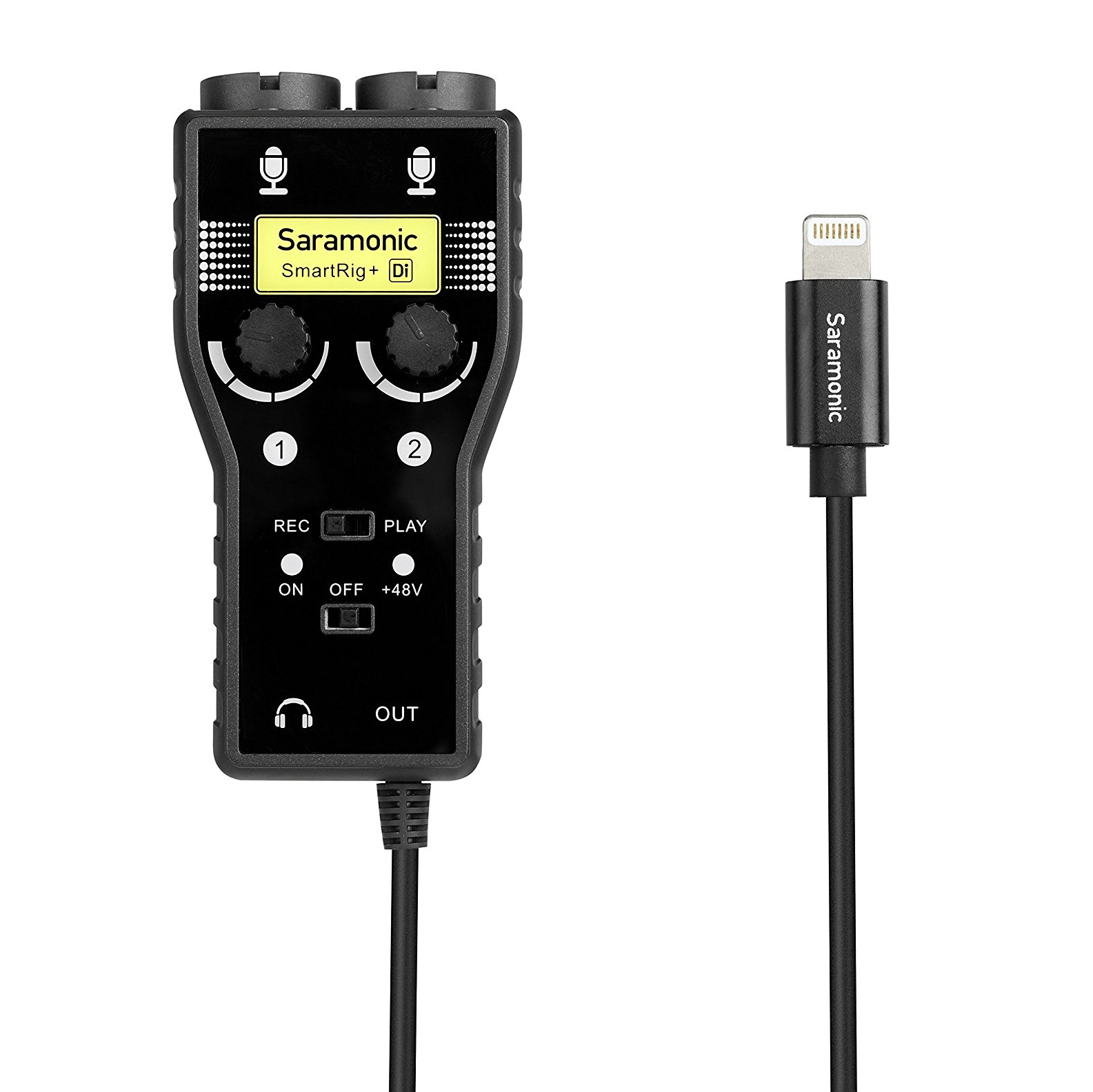Saramonic SmartRig+ Di 2-Channel XLR & 3.5mm Microphone Mixer + 6.3mm Guitar Audio Interface with Phantom Power & MFi Certified Lightning Connector for iPhone, iPad, iPod, iOS Smartphones and Tablets รับประกันศูนย์ไทย 1 ปี