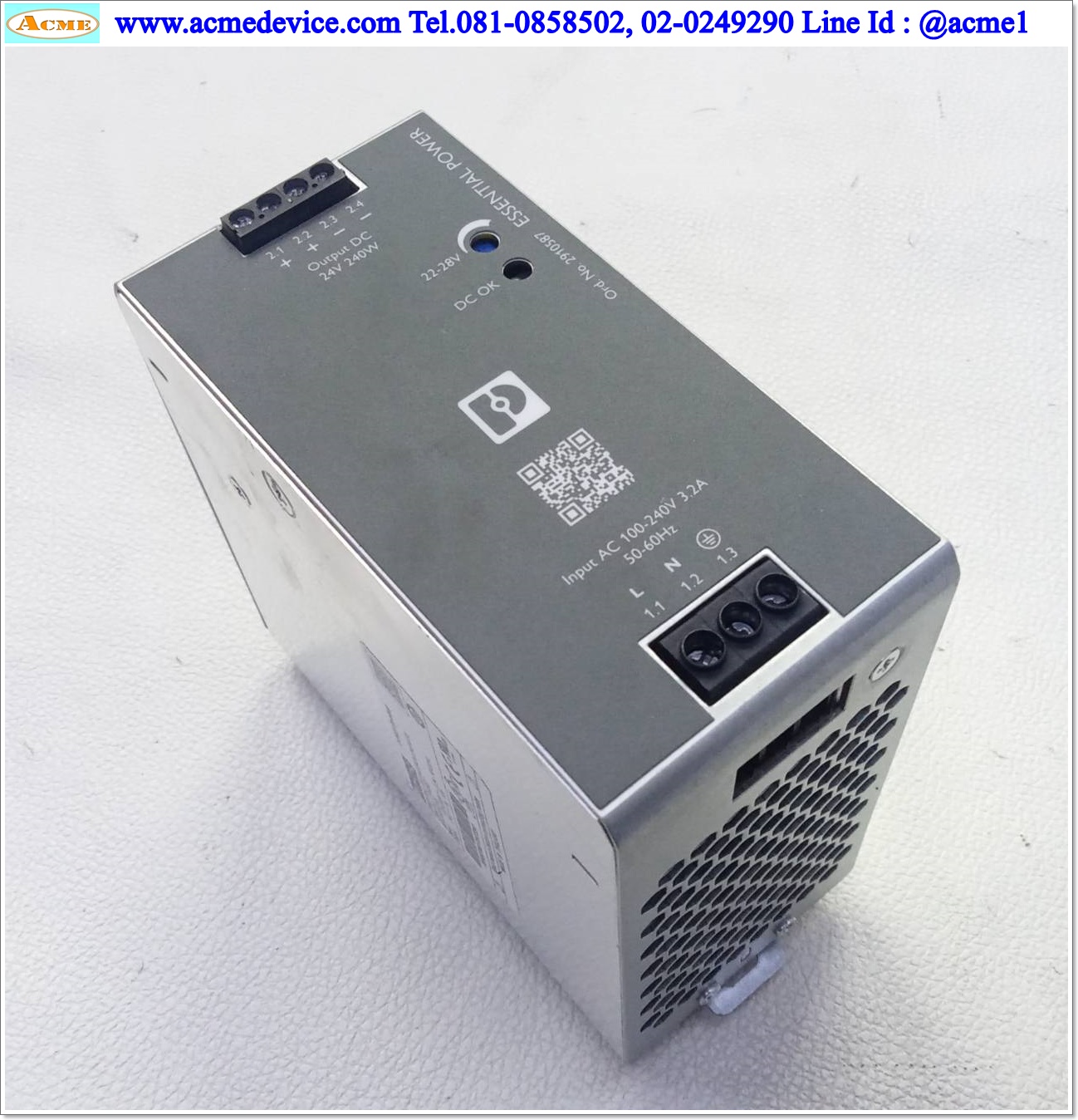 Power Supply Phoenix contact รุ่น ESSENTIAL-PS/1AC/24DC/240W/EE, Output 24V, 10A, 240W