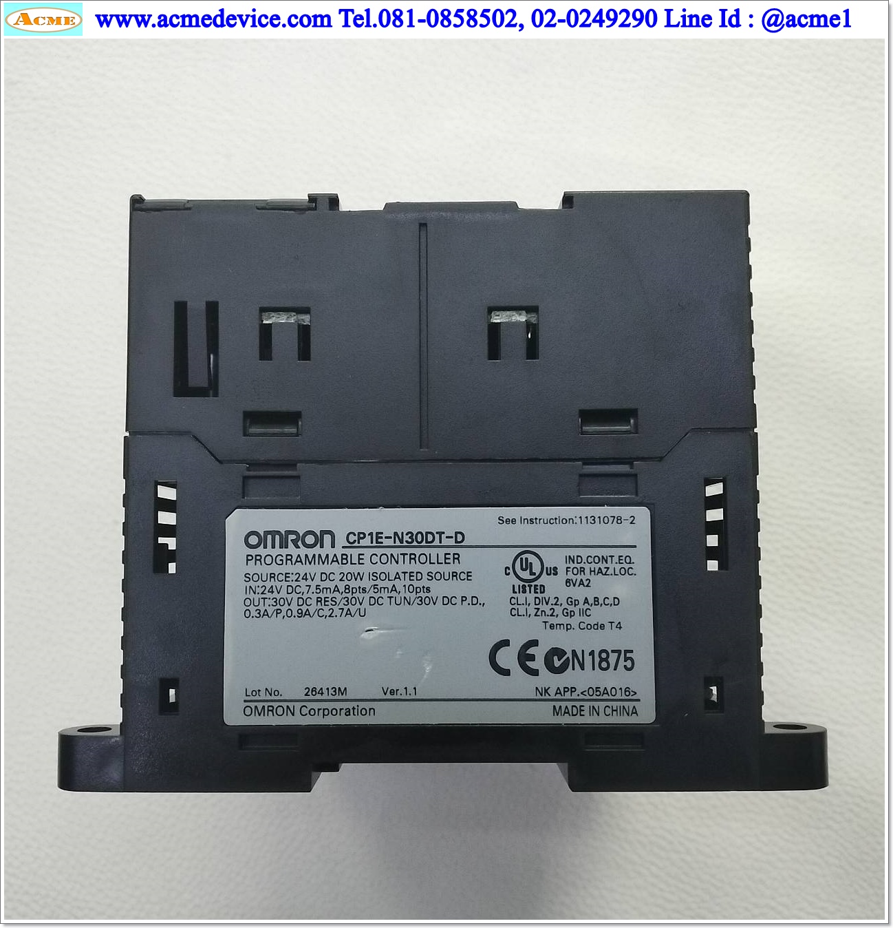 PLC Omron รุ่น CP1E-N30DT-D, 24Vdc