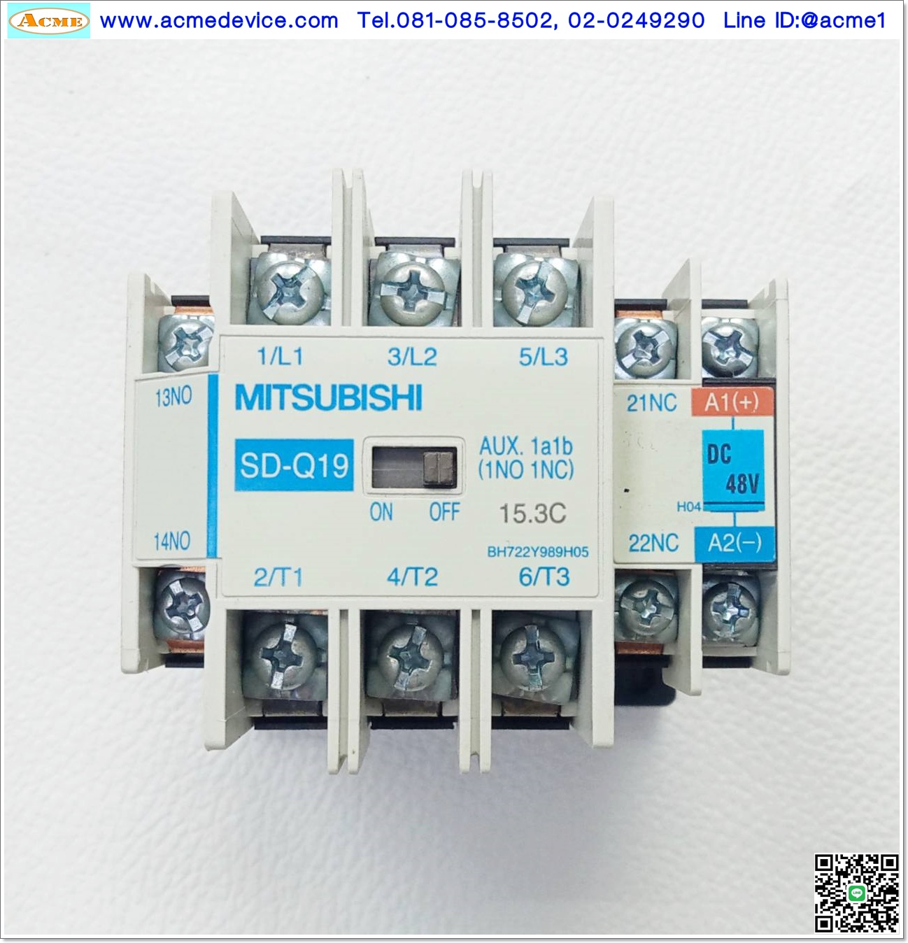 Magnetic Contactor Mitsubishi รุ่น SD-Q19, Current Rating 30A, Coil 48Vdc