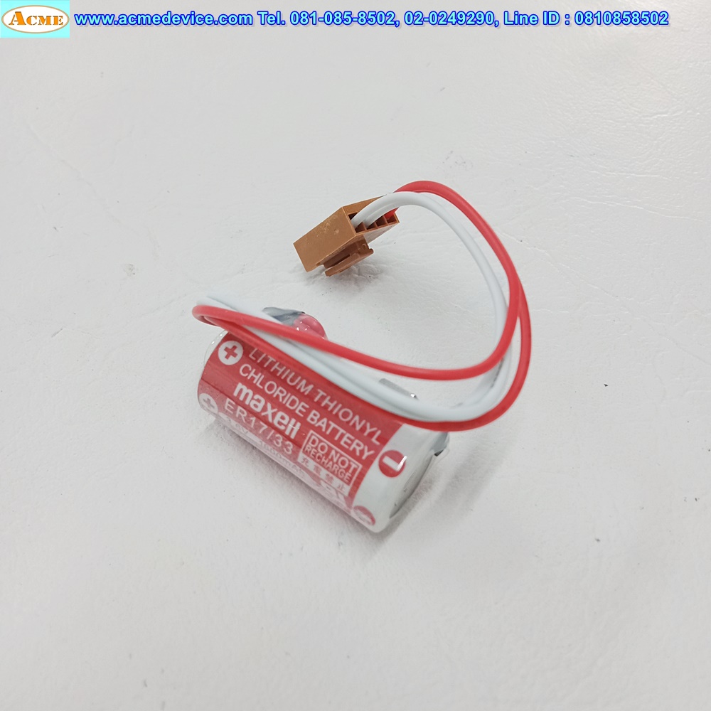 Battery Lithium maxell รุ่น ER17/33, 3.6V, 1600mAh with Plug