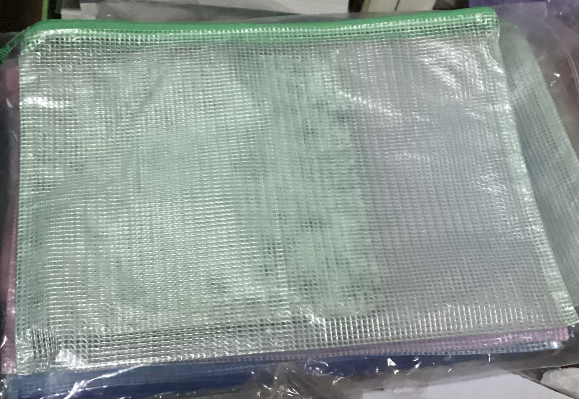 (ของแถม) ซองใสขนาดเอสี่ มีซิป แจ้งระบุสีได้ มีสี ฟ้าอ่อน ชมพูอ่อน เขียวอ่อน