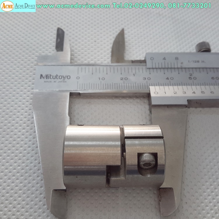Coupling ขนาด ID 6/8mm, OD 22mm, L 33mm, Stainless