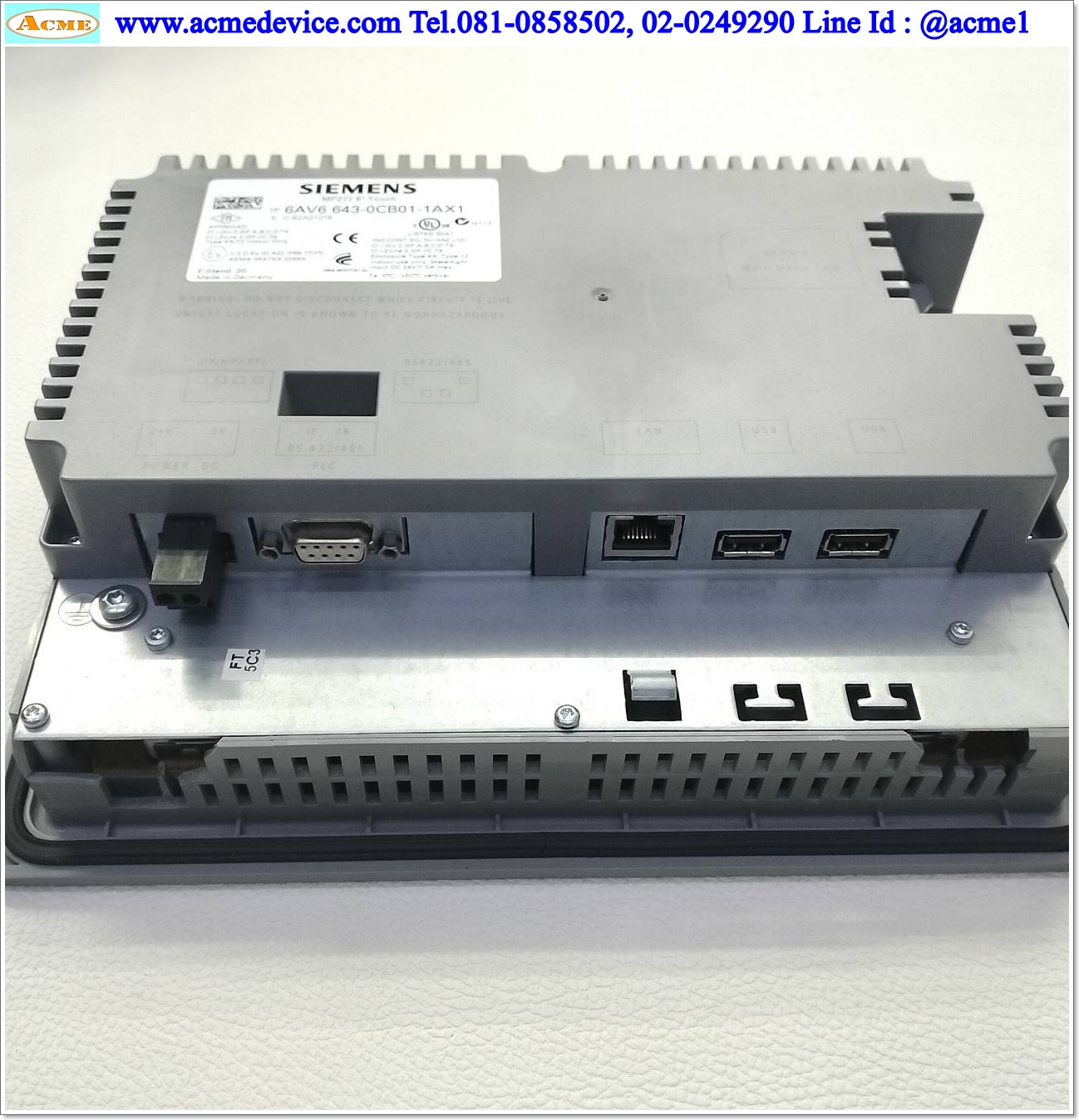 Touch Screen Siemens รุ่น 6AV6 643-0CB01-1AX1, MP277, 8", 24V, จอสี (มีตำหนิ)